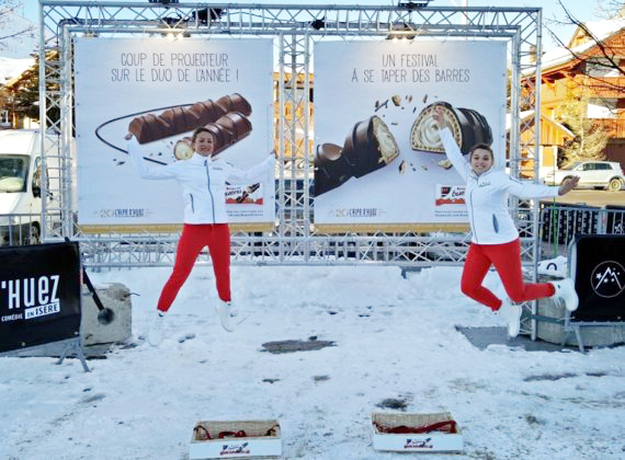 Échantillonnage de Kinder Bueno au Festival de l'Alpes d'Huez