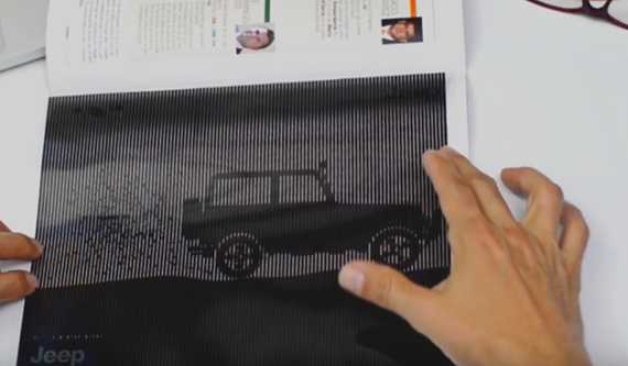 Jeep créé sa publicité animée dans un magazine